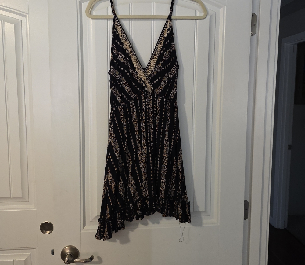 Angie Black and Cream Asymmetrical Dress